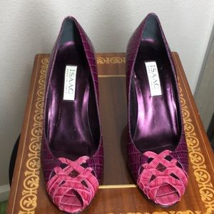 Isaac  8 purple and pink croc leather Made In Italy fit 7.5